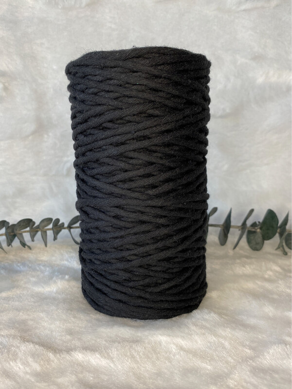 Coton peigné 3 mm noir