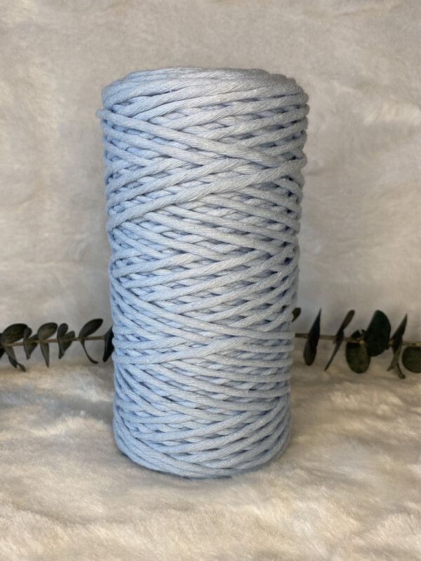 Coton peigné 3 mm bleu ciel
