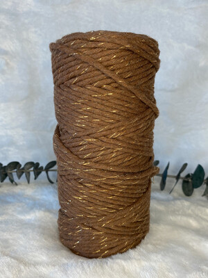 Coton peigné 3 mm chocolate &amp; gold