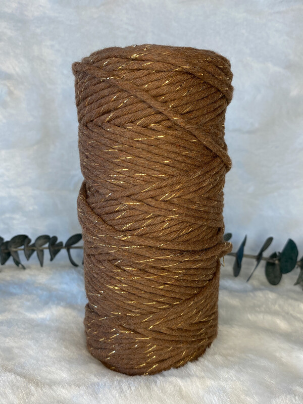 Coton peigné 3 mm chocolate &amp; gold
