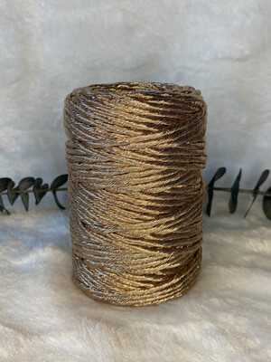 Coton peigné 3 mm champagne métallique