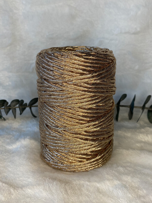 Coton peigné 3 mm champagne métallique