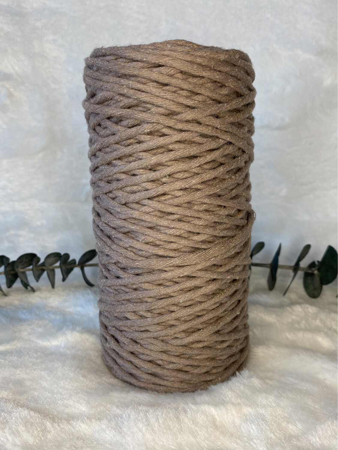 Coton peigné 3 mm taupe