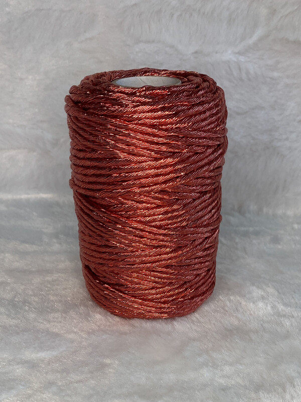 Coton peigné 3 mm rouge métallique
