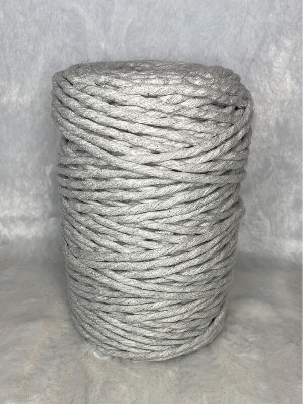 Coton peigné 5 mm gris perle