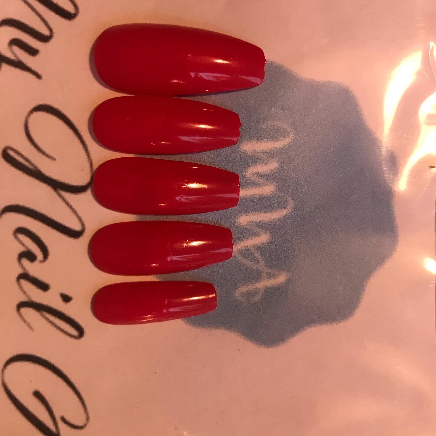 Pink Press On  Nails With Glue 