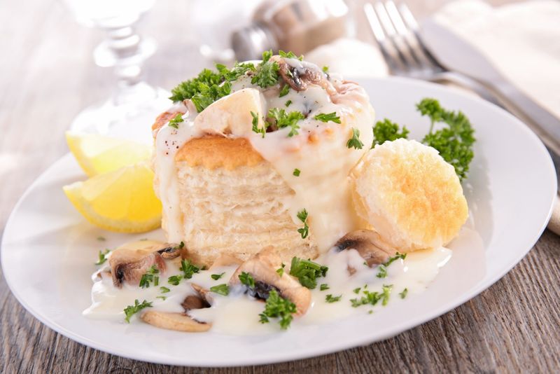 Vol-au-vent met puree als gerecht (take-away) Vol-au-vent met puree als gerecht (take-away)