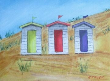 Beach huts in the Dunes by Justin Frost