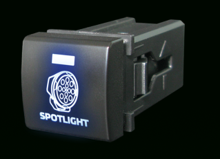 Square Toyota Spotlight Switch with Blue Illumination On-Off