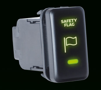 Large Toyota Rear Safety Flag Switch with Green Illumination On-Off