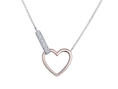 LOVEA 2-Tone Heart Diamond Necklace