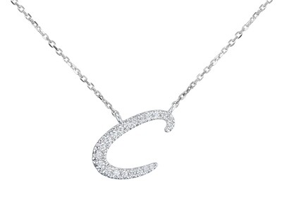 TWIG Initial C Diamond Necklace