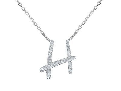 TWIG Initial H Diamond Necklace