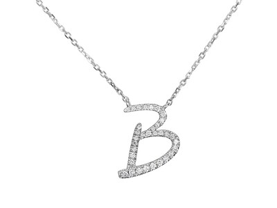 TWIG Initial B Diamond Necklace