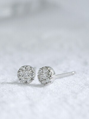 STELLAR Circle Diamond Stud Earrings