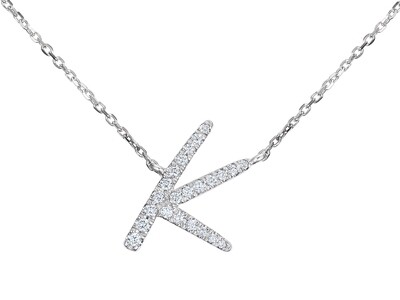 TWIG Initial K Diamond Necklace