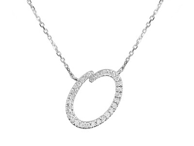 TWIG Initial O Diamond Necklace