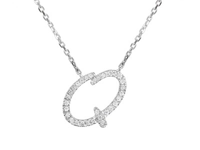 TWIG Initial Q Diamond Necklace