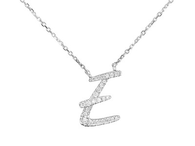 TWIG Initial E Diamond Necklace