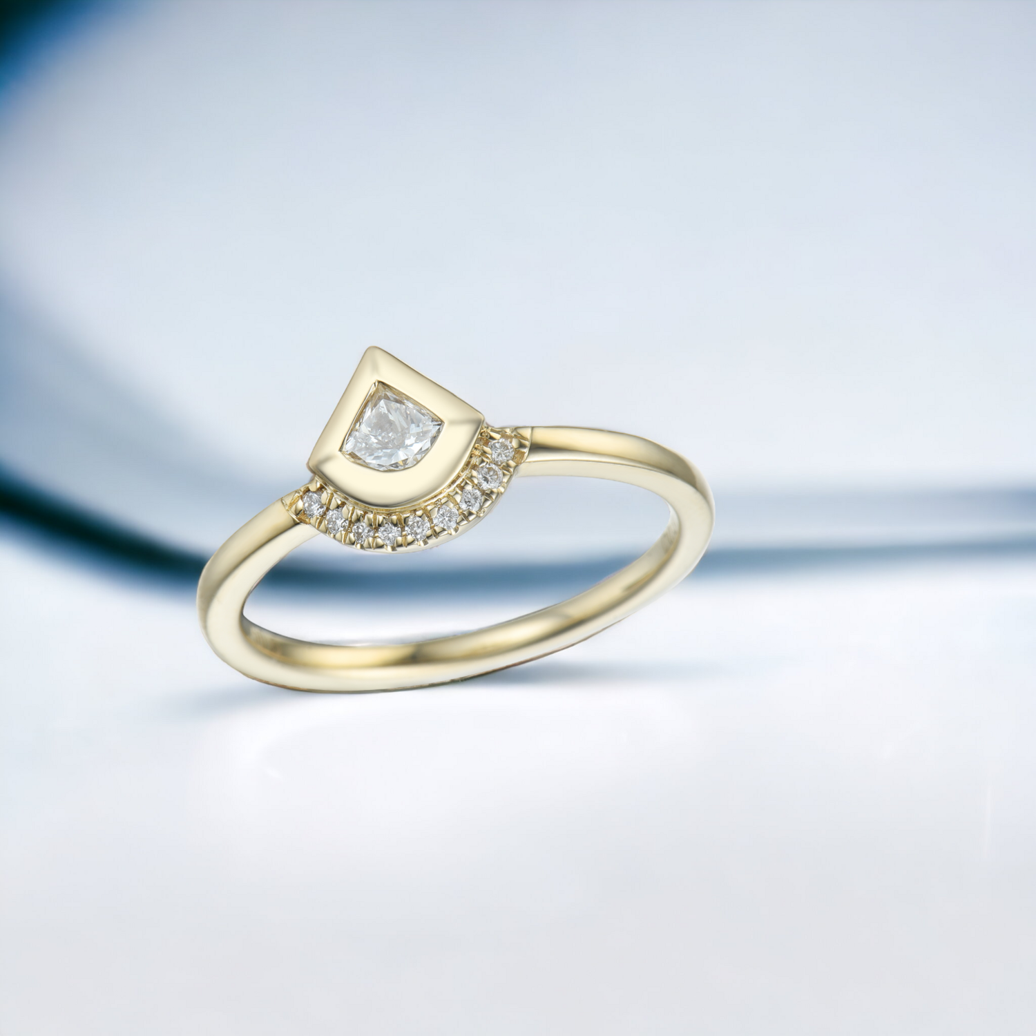 OLANE Ginkgo Plus Diamond Ring, Metal: 10K, Metal Colour: Yellow Gold