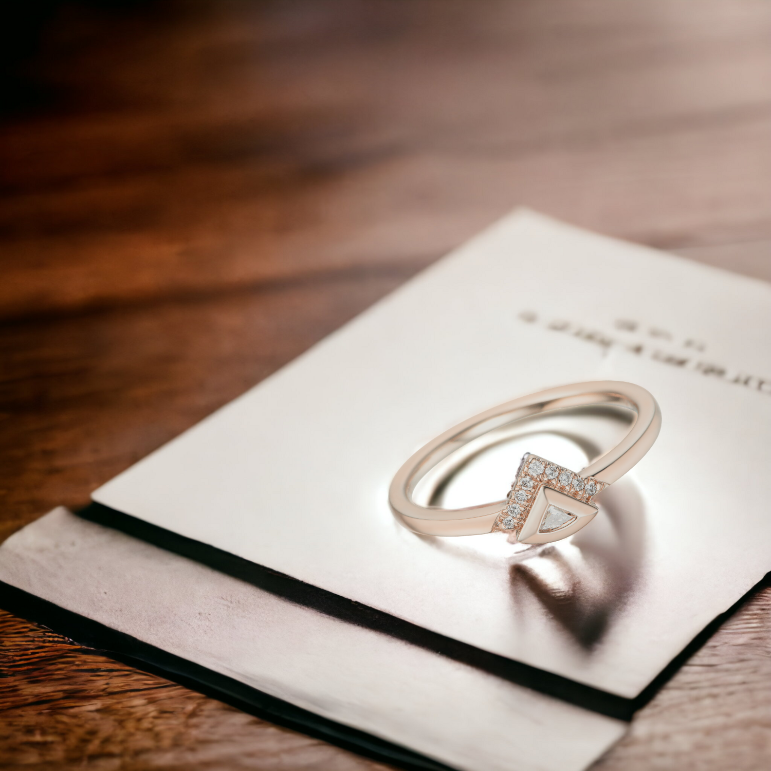 OLANE Trine Plus  Diamond Ring, Metal: 10K, Metal Colour: Rose Gold