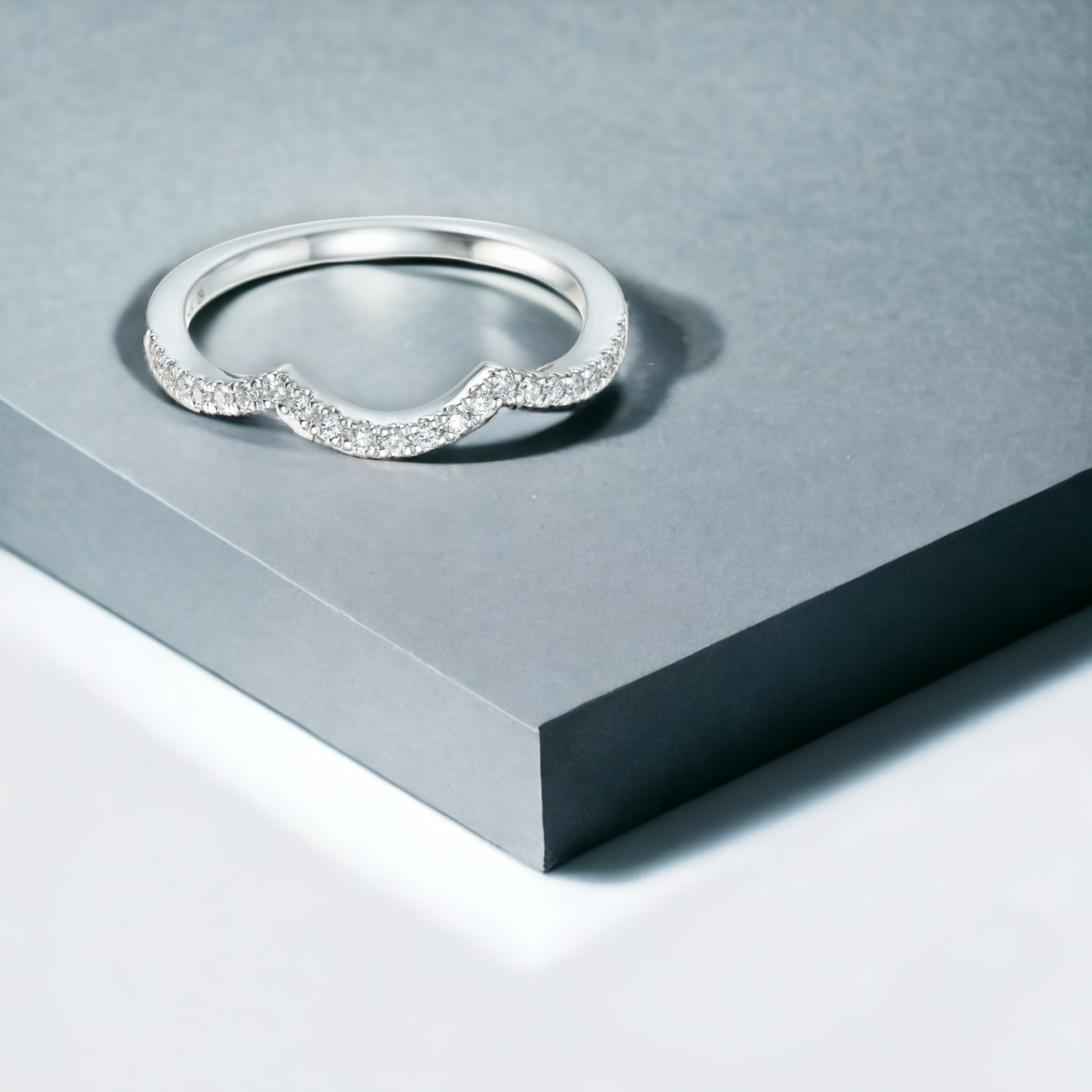 GLISST Cloud Diamond Ring, Metal: 10K, Metal Colour: White Gold