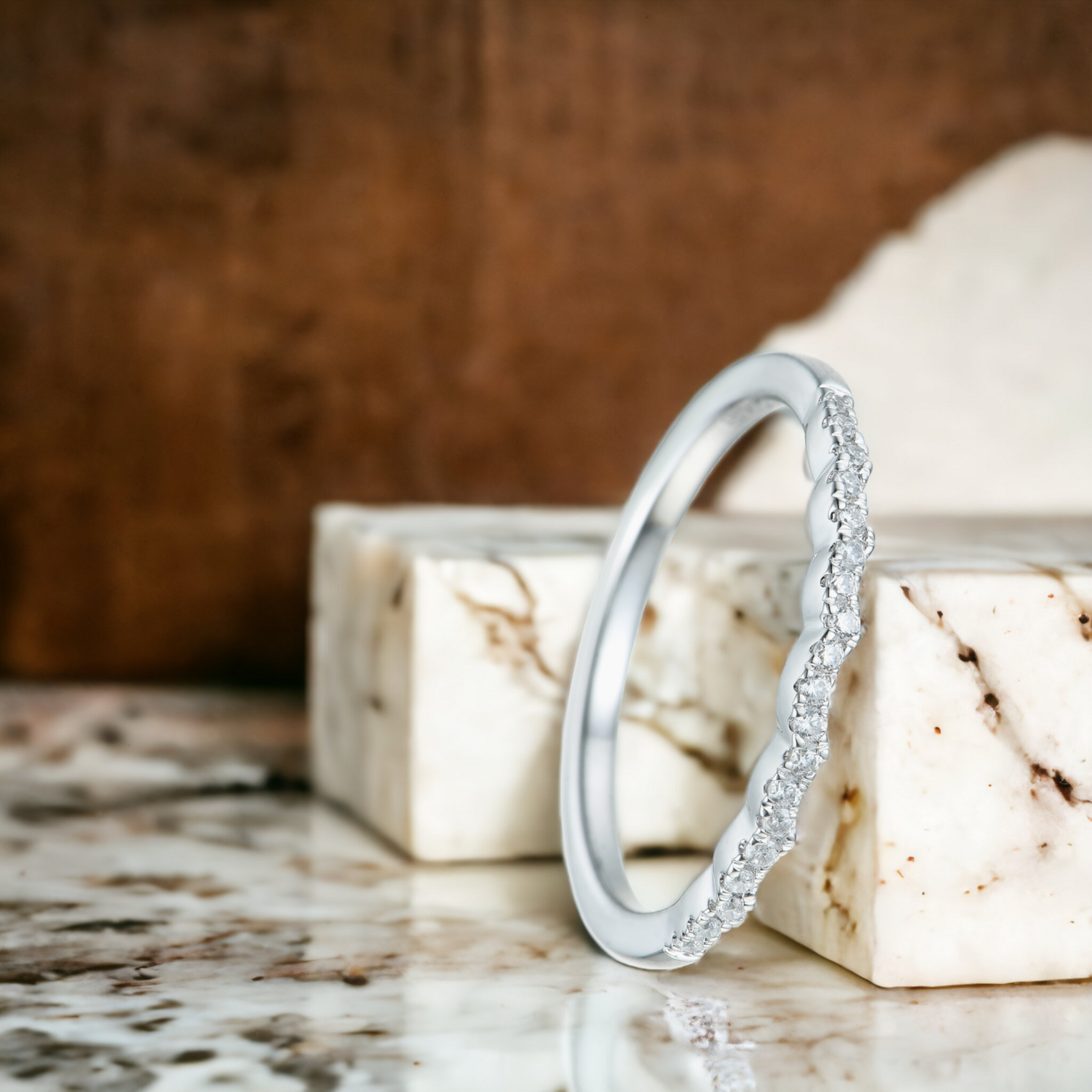 GLISST Capillary Diamond Ring, Metal: 10K, Metal Colour: White Gold