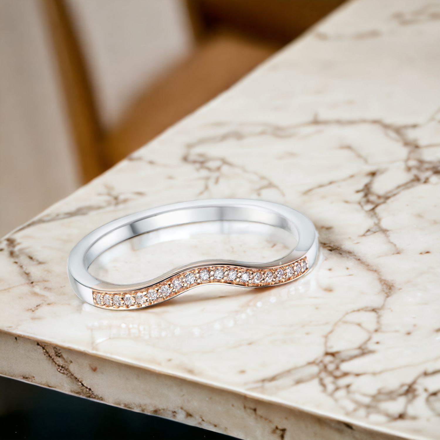 TOVAR Wavy 2-Tone Diamond Ring