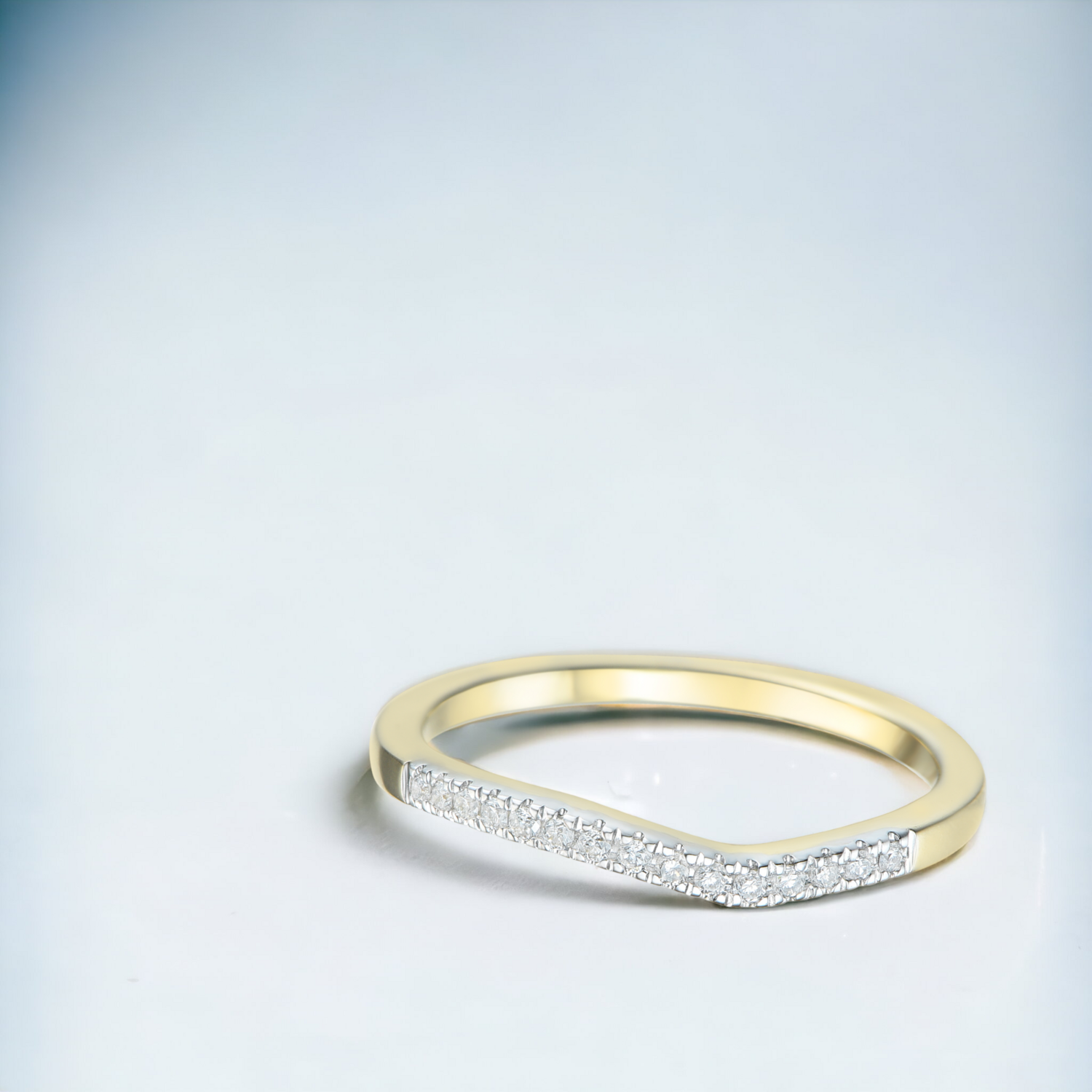 RILIO Reflex Diamond Ring, Metal: 10K, Metal Colour: White + Yellow Gold