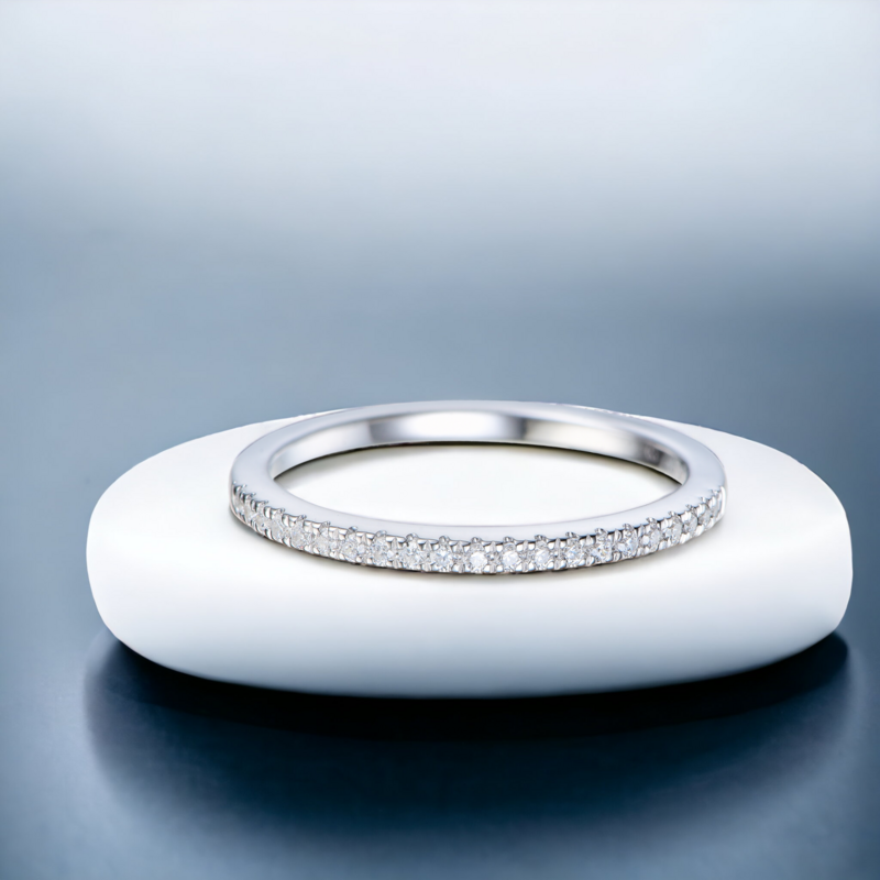 GLISST Sheer Half Eternity Diamond Ring, Metal: 10K, Metal Colour: White Gold