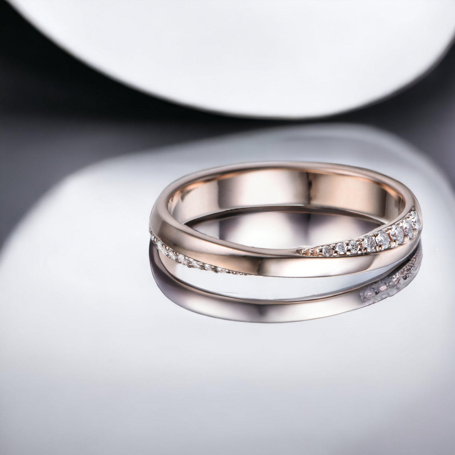 GLISST Flip Diamond Ring, Metal: 10K, Metal Colour: Rose Gold