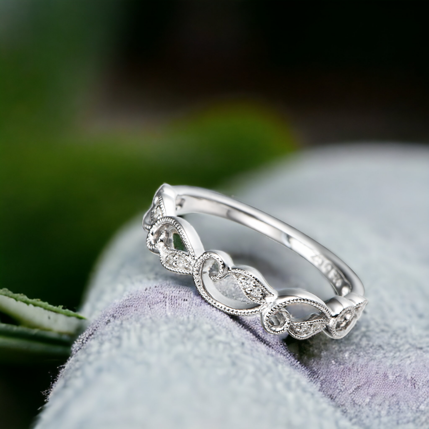 EIDEAN Novel Diamond Ring, Metal: 10K, Metal Colour: White Gold