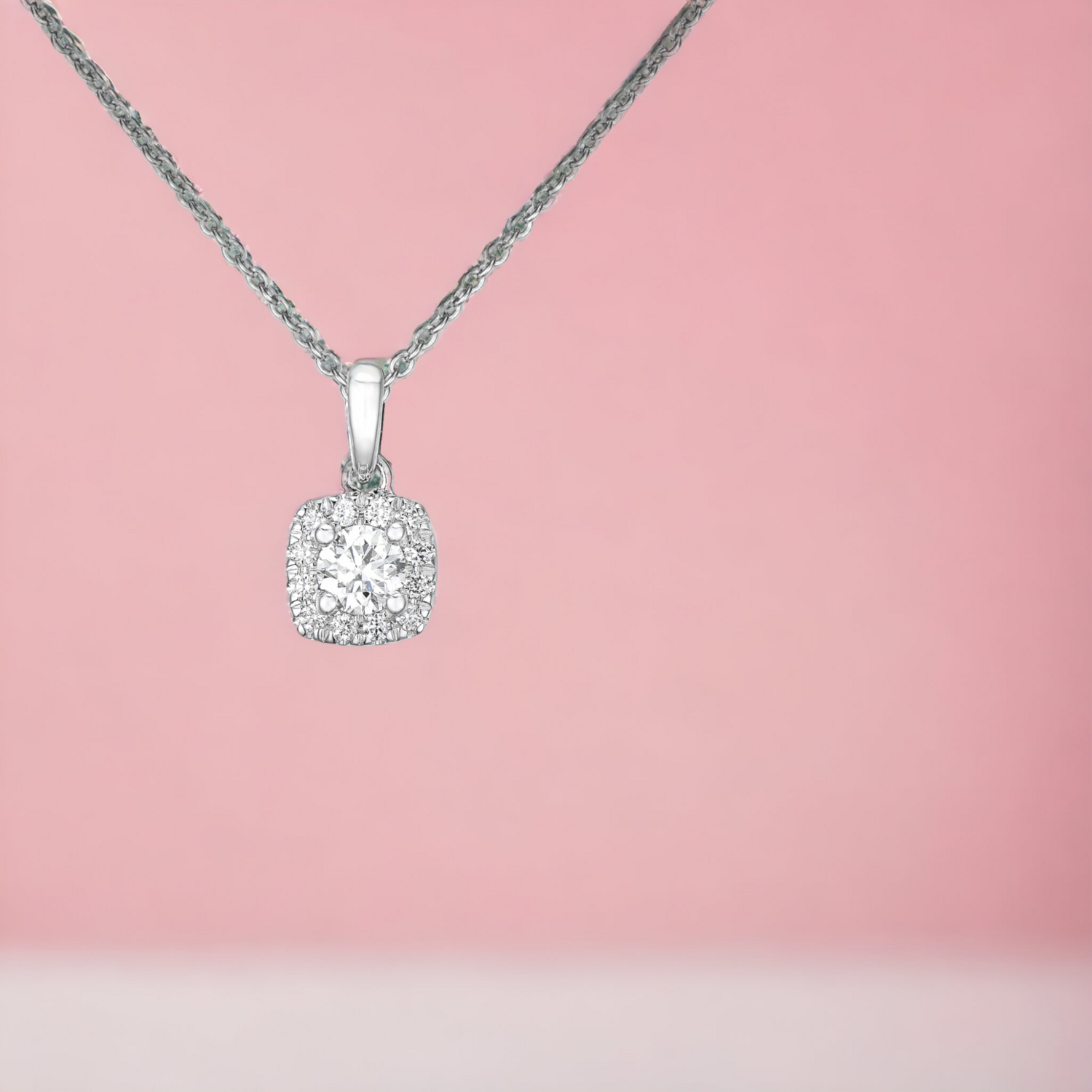 CLINQ Quad Diamond Pendant, Metal: 18K, Metal Colour: White Gold