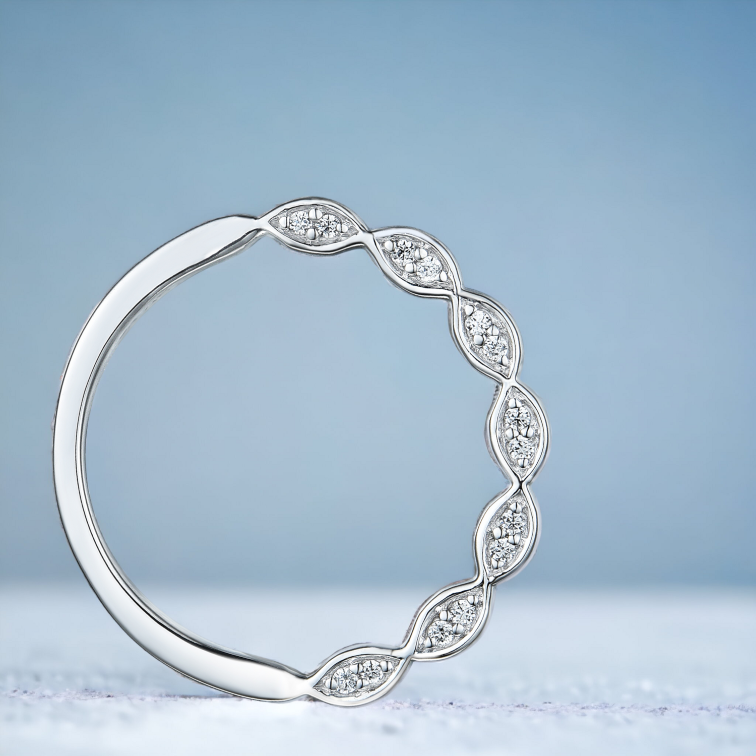 VEMMA Loop Diamond Ring, Metal: 10K, Metal Colour: White Gold