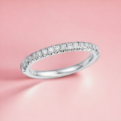 FORAS Groove Diamond Half Eternity Ring