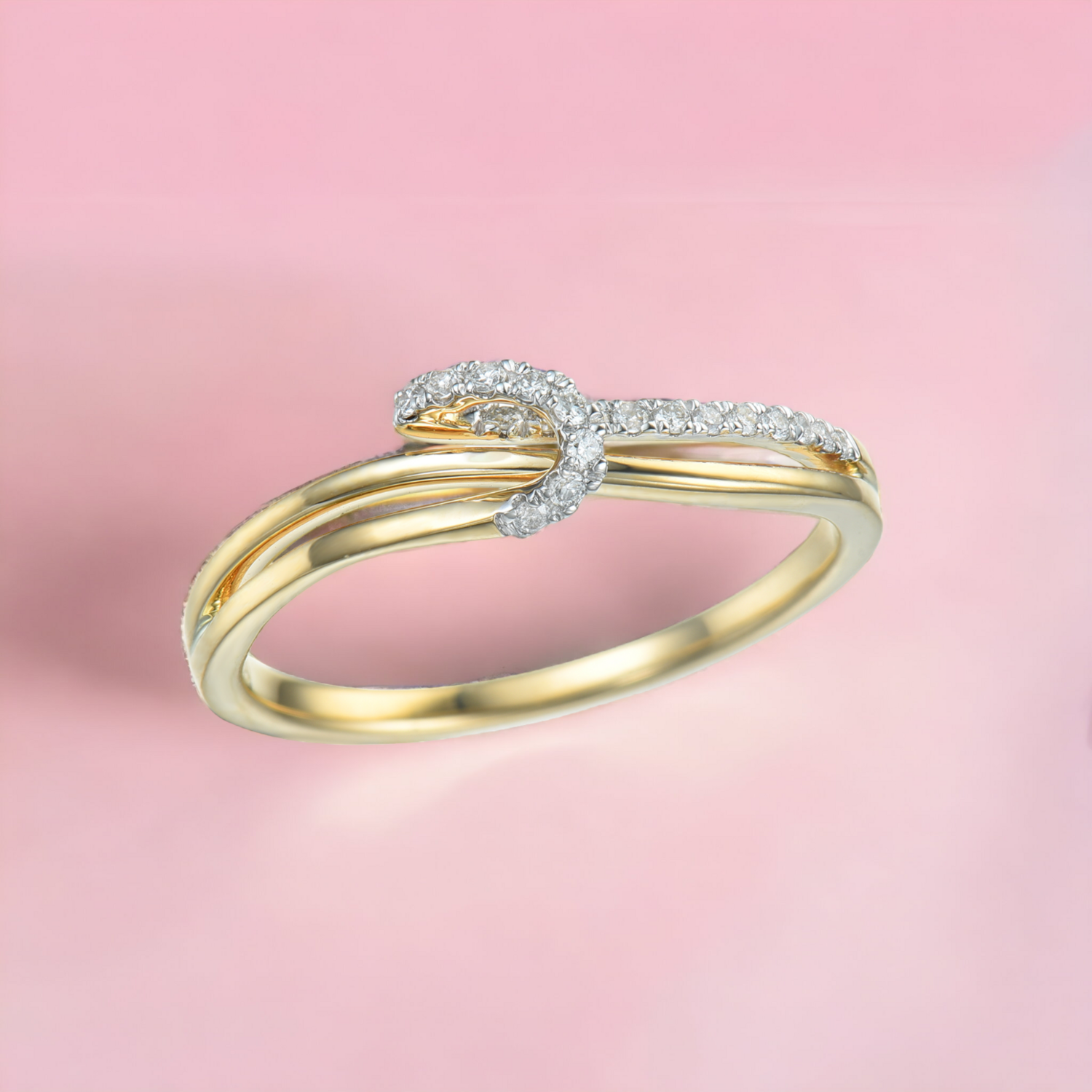 GLISST Fresco Diamond Ring, Metal: 10K, Metal Colour: Yellow Gold
