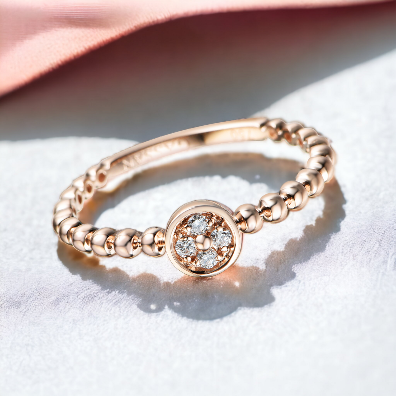 BUBBLE Dial Diamond Ring, Metal: 10K, Metal Colour: Rose Gold