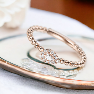 BUBBLE Pear Diamond Ring