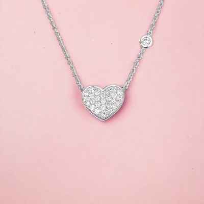 LOVEA Big Heart Pave Diamond Necklace