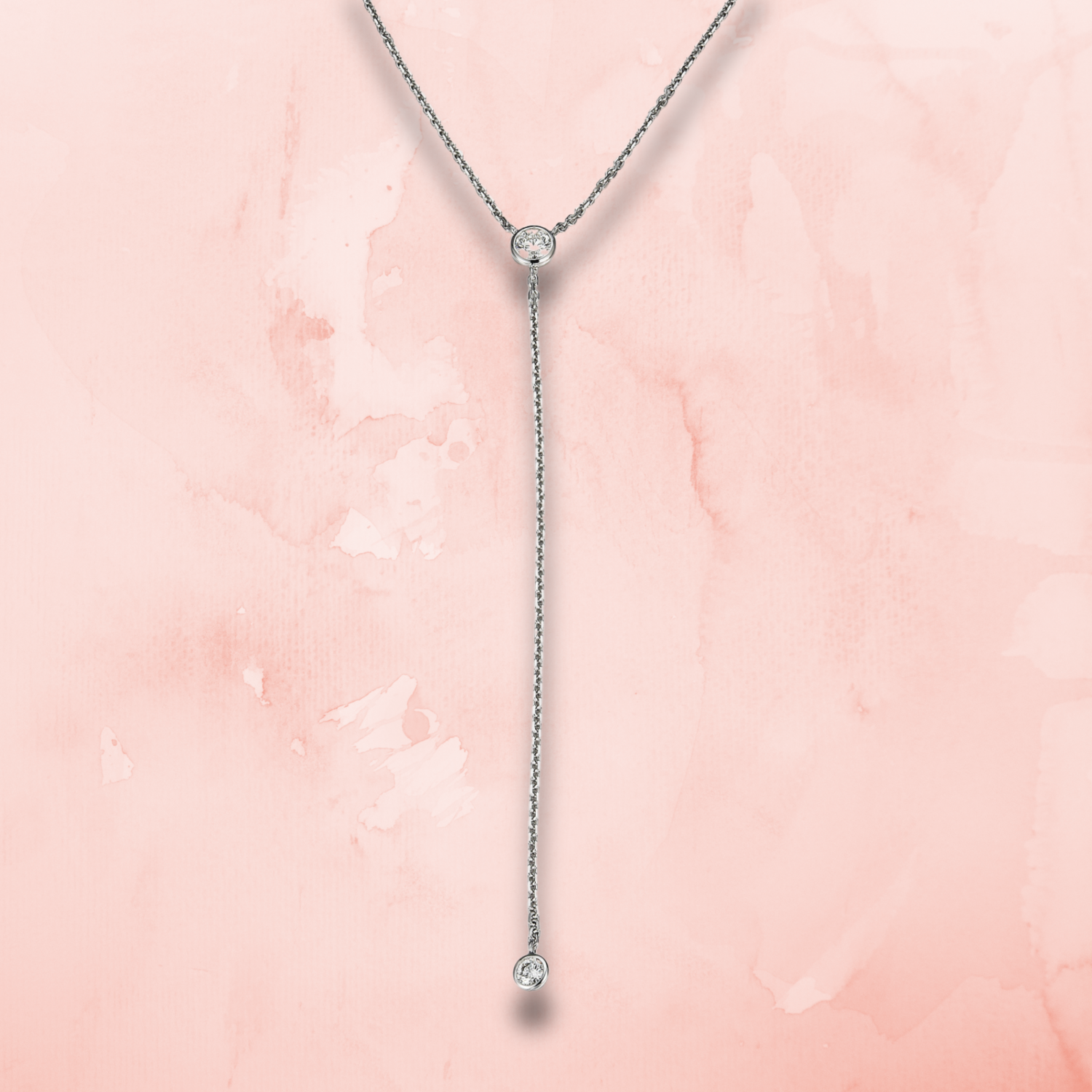 OLANE Duo Lafriat Diamond Necklace, Metal: 10K, Metal Colour: White Gold