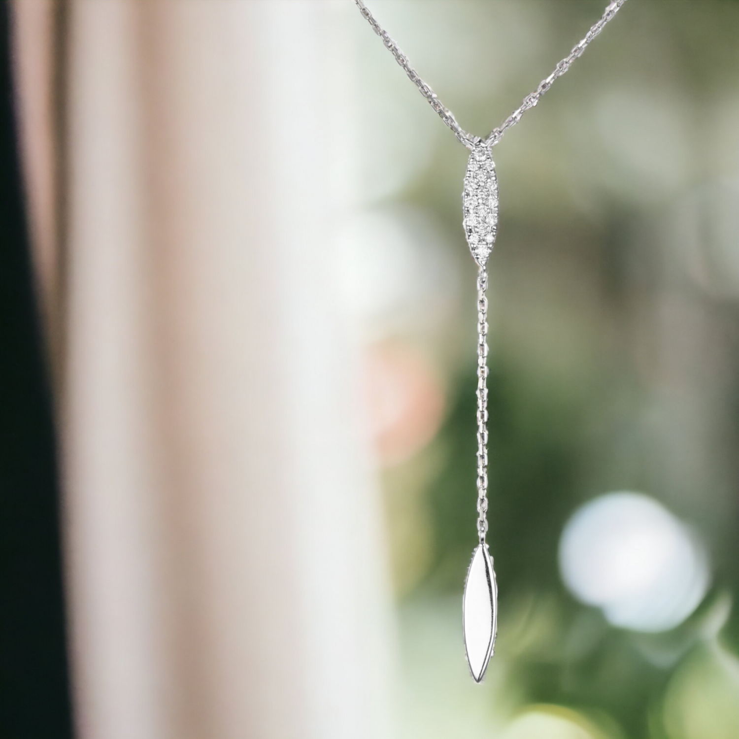 STELLAR Navette Diamond Necklace, Metal: 10K, Metal Colour: White Gold