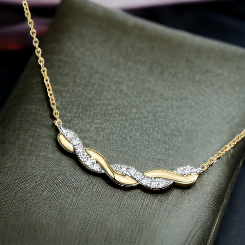 TWIZA Lace Diamond Necklace, Metal: 10K