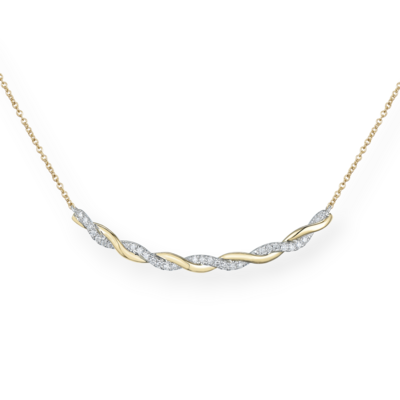 TWIZA Lace Plus Diamond Necklace, Metal: 18K, Metal Color: Yellow + White Gold