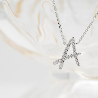 TWIG Initial A Diamond Necklace