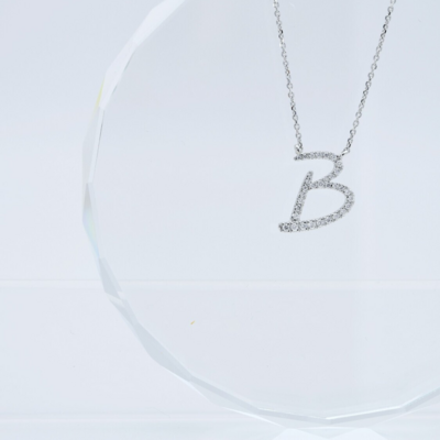 TWIG Initial B Diamond Necklace
