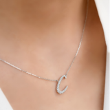 TWIG Initial C Diamond Necklace, Metal: 10K, Metal Colour: White Gold