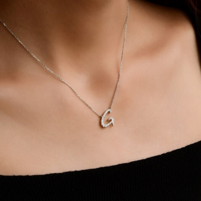 TWIG Initial G Diamond Necklace