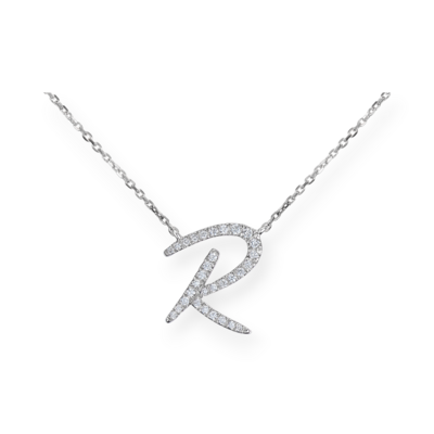 TWIG Initial R Diamond Necklace