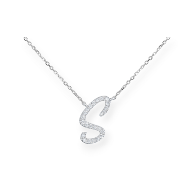 TWIG Initial S Diamond Necklace