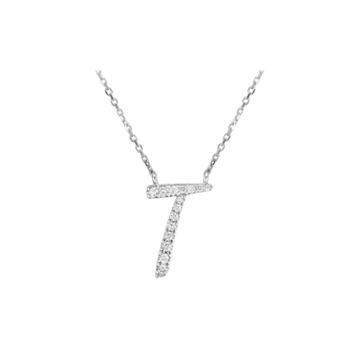 TWIG Initial T Diamond Necklace